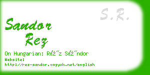 sandor rez business card